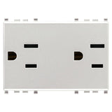 Vimar Eikon Double USA+SASO SICURY Socket Outlet, 2P+E, 15A, 127V, 3 Modules, Flush Mount, IP20 — Quality Boat Parts