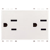 Vimar Eikon Double USA+SASO SICURY Socket Outlet, 2P+E, 15A, 127V, 3 Modules, Flush Mount, IP20 — Quality Boat Parts
