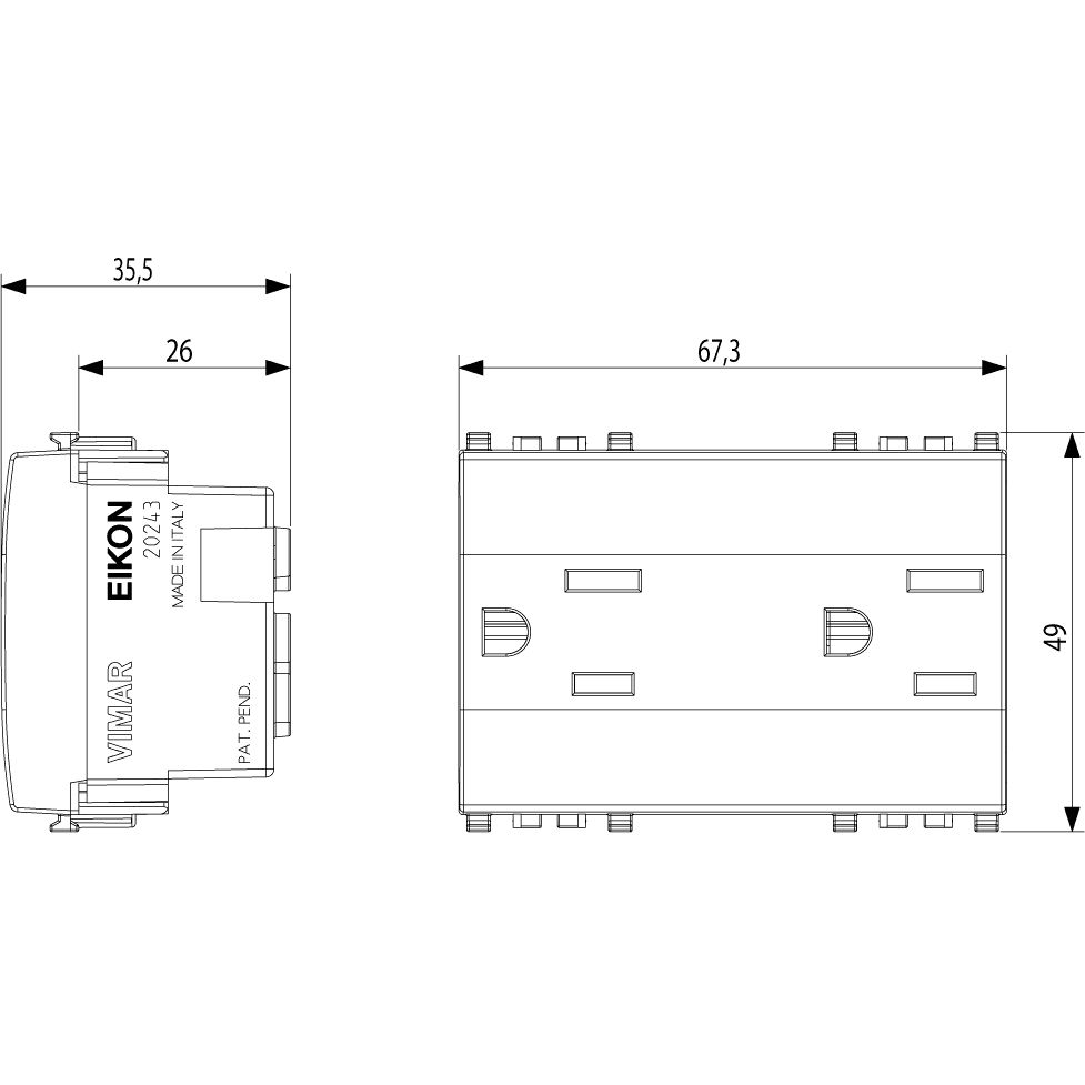 Vimar Eikon Double USA+SASO SICURY Socket Outlet, 2P+E, 15A, 127V, 3 Modules, Flush Mount, IP20 — Quality Boat Parts