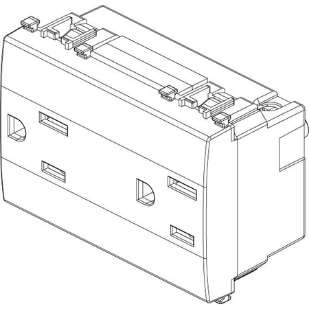 Vimar Eikon Double USA+SASO SICURY Socket Outlet, 2P+E, 15A, 127V, 3 Modules, Flush Mount, IP20 — Quality Boat Parts