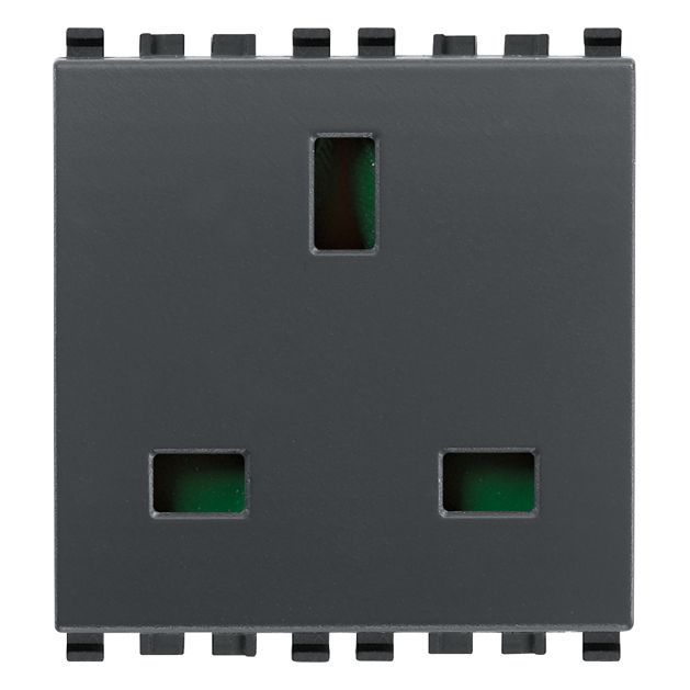 Vimar Eikon English Standard SICURY Socket Outlet, 13A, 250V, 2 Module — Quality Boat Parts