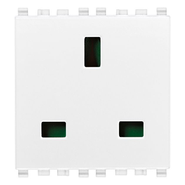 Vimar Eikon English Standard SICURY Socket Outlet, 13A, 250V, 2 Module — Quality Boat Parts