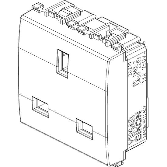 Vimar Eikon English Standard SICURY Socket Outlet, 13A, 250V, 2 Module — Quality Boat Parts