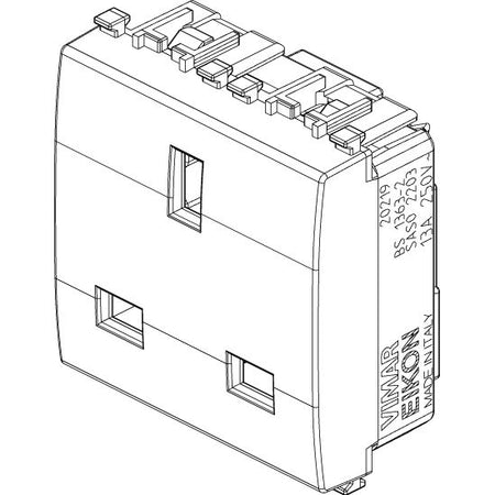 Vimar Eikon English Standard SICURY Socket Outlet, 13A, 250V, 2 Module — Quality Boat Parts