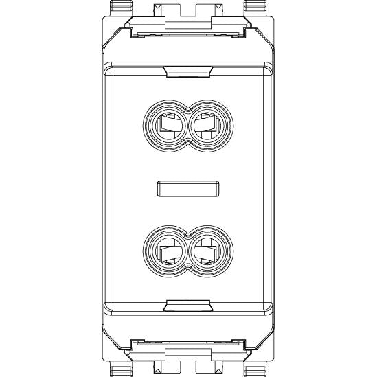 Vimar Eikon Polarized SELV 2P Socket Outlet, For 01616/01617 Plugs, 6A, 24V — Quality Boat Parts