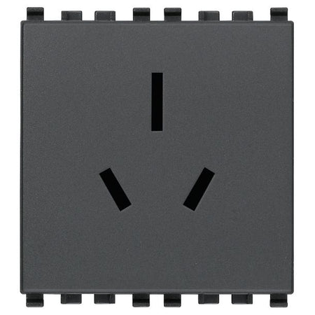 Vimar Eikon SICURY Australian Socket Outlet, AS/NZS 3112 Type I, 2P+E, 15A, 250V, 2 Modules — Quality Boat Parts