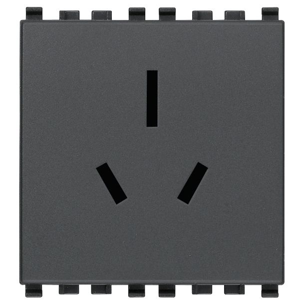Vimar Eikon SICURY Australian Socket Outlet, AS/NZS 3112 Type I, 2P+E, 15A, 250V, 2 Modules — Quality Boat Parts