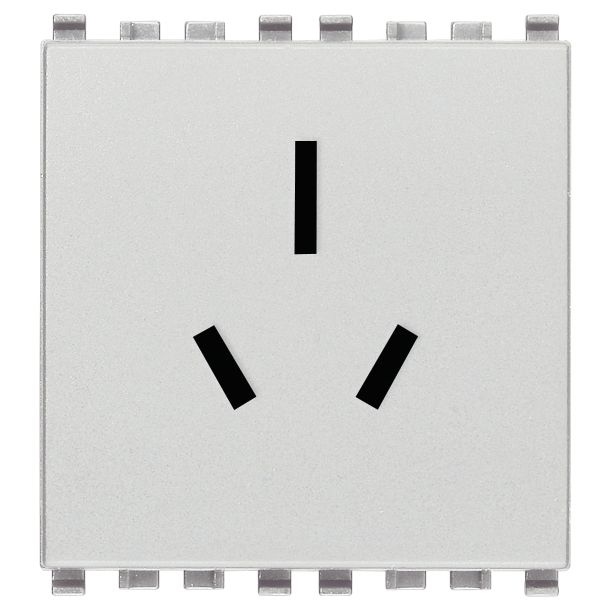 Vimar Eikon SICURY Australian Socket Outlet, AS/NZS 3112 Type I, 2P+E, 15A, 250V, 2 Modules — Quality Boat Parts