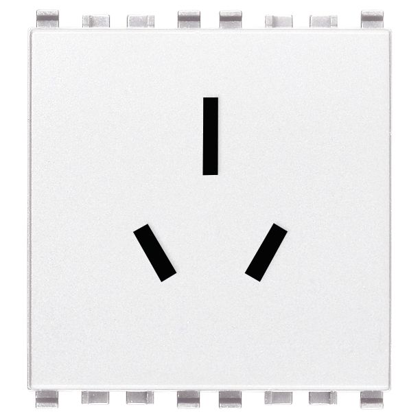 Vimar Eikon SICURY Australian Socket Outlet, AS/NZS 3112 Type I, 2P+E, 15A, 250V, 2 Modules — Quality Boat Parts