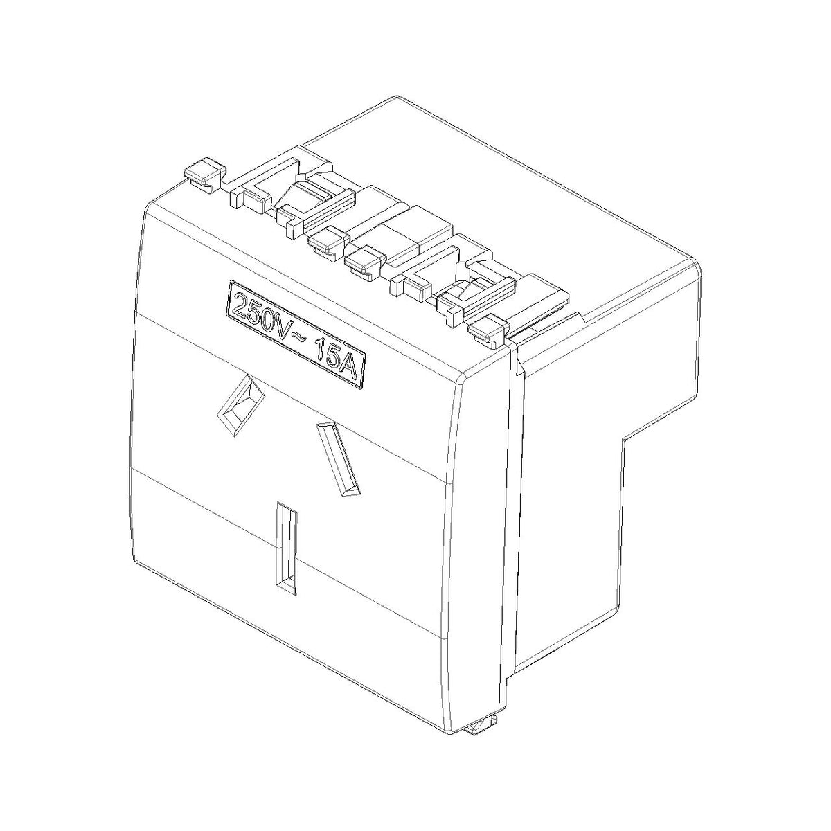 Vimar Eikon SICURY Australian Socket Outlet, AS/NZS 3112 Type I, 2P+E, 15A, 250V, 2 Modules — Quality Boat Parts