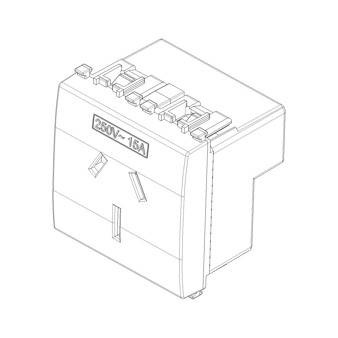 Vimar Eikon SICURY Australian Socket Outlet, AS/NZS 3112 Type I, 2P+E, 15A, 250V, 2 Modules — Quality Boat Parts