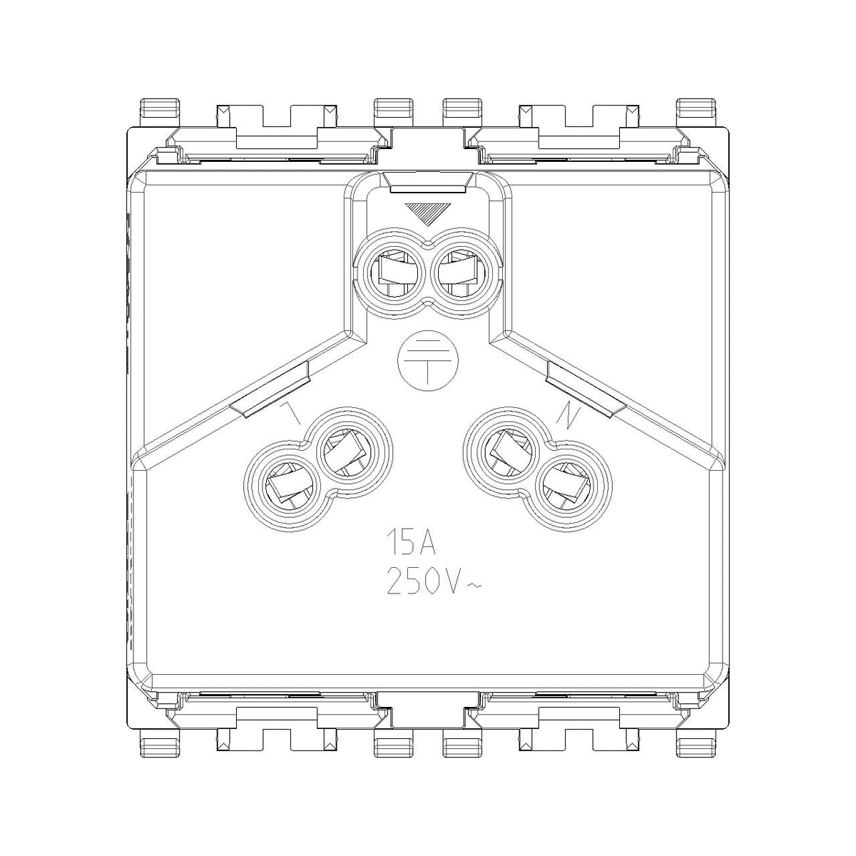 Vimar Eikon SICURY Australian Socket Outlet, AS/NZS 3112 Type I, 2P+E, 15A, 250V, 2 Modules — Quality Boat Parts