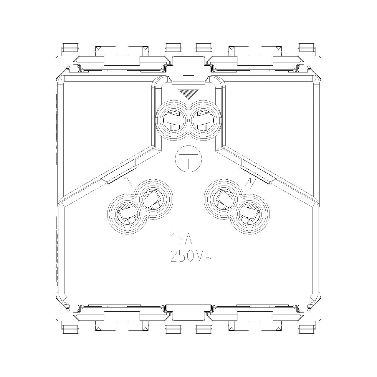 Vimar Eikon SICURY Australian Socket Outlet, AS/NZS 3112 Type I, 2P+E, 15A, 250V, 2 Modules — Quality Boat Parts