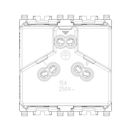 Vimar Eikon SICURY Australian Socket Outlet, AS/NZS 3112 Type I, 2P+E, 15A, 250V, 2 Modules — Quality Boat Parts