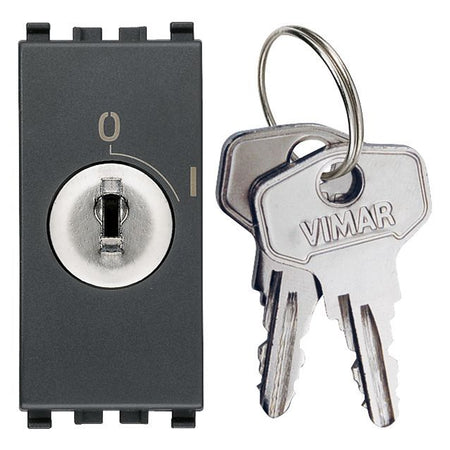 Vimar Eikon 2P Key-Operated 1-Way Switch, 16A, 250V, 1 Module — Quality Boat Parts