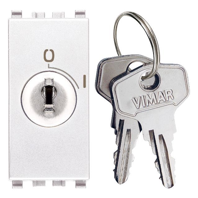 Vimar Eikon 2P Key-Operated 1-Way Switch, 16A, 250V, 1 Module — Quality Boat Parts