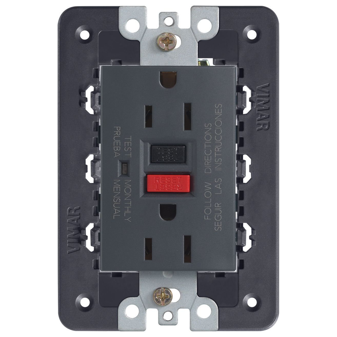 Vimar Idea USA GFCI Duplex Socket Outlet, 15A 125V, IP20 — Quality Boat Parts