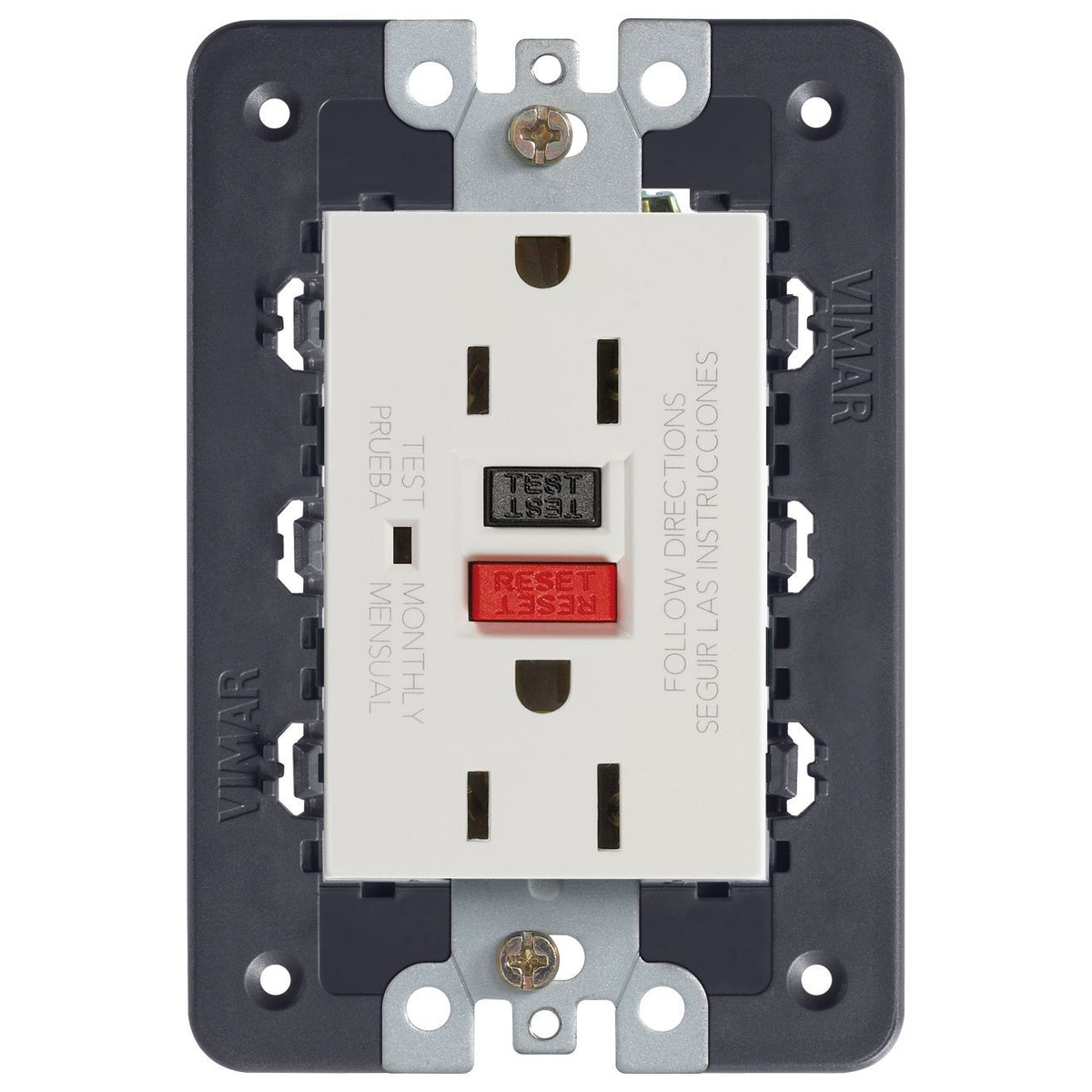 Vimar Idea USA GFCI Duplex Socket Outlet, 15A 125V, IP20 — Quality Boat Parts