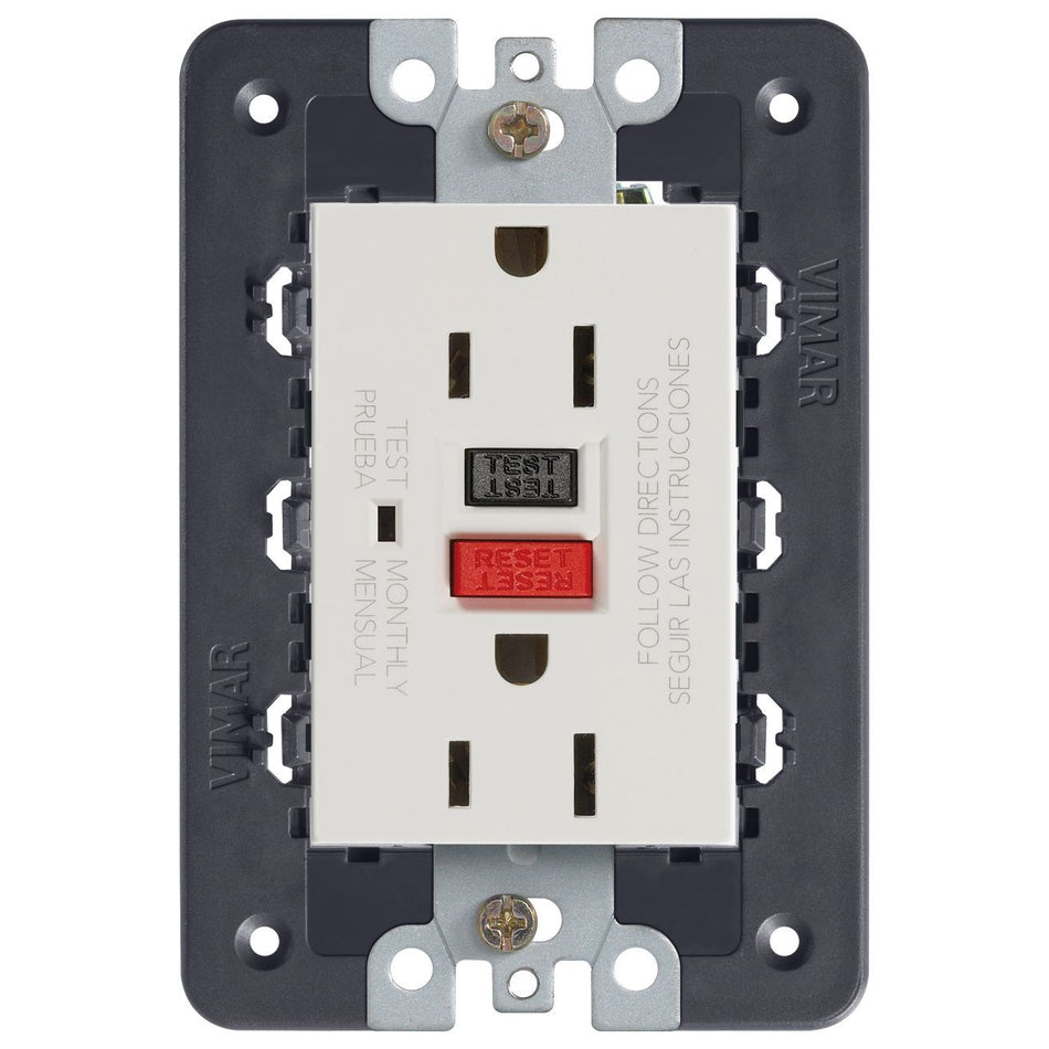 Vimar Idea USA GFCI Duplex Socket Outlet, 15A 125V, IP20 — Quality Boat Parts