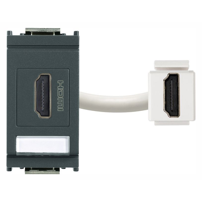 Vimar Idea HDMI 2.1b Socket Outlet, 1-Module, Keystone Fixing, Flush Mount, IP20 — Quality Boat Parts