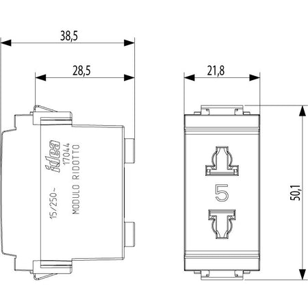 Vimar - Idea 17044 USA+EU Socket Outlet - 2P 15 A 250 V, IP20, Plastic — Quality Boat Parts