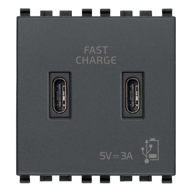 Vimar Eikon 2-Port USB Supply Unit, 5V, 2 Modules, Flush-Mounted — Quality Boat Parts