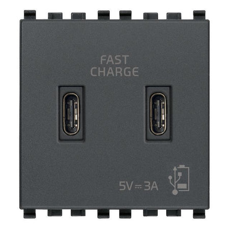 Vimar Eikon 2-Port USB Supply Unit, 5V, 2 Modules, Flush-Mounted — Quality Boat Parts