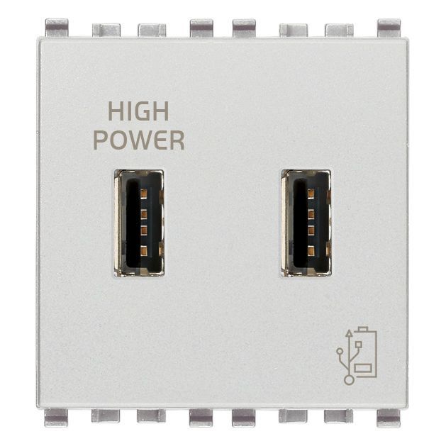 Vimar Eikon 2-Port USB Supply Unit, 5V, 2 Modules, Flush-Mounted — Quality Boat Parts