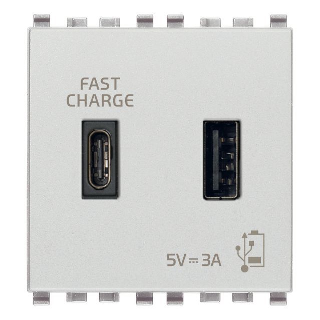 Vimar Eikon 2-Port USB Supply Unit, 5V, 2 Modules, Flush-Mounted — Quality Boat Parts