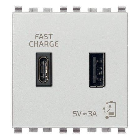 Vimar Eikon 2-Port USB Supply Unit, 5V, 2 Modules, Flush-Mounted — Quality Boat Parts