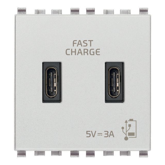 Vimar Eikon 2-Port USB Supply Unit, 5V, 2 Modules, Flush-Mounted — Quality Boat Parts