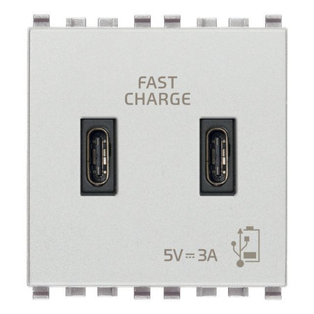 Vimar Eikon 2-Port USB Supply Unit, 5V, 2 Modules, Flush-Mounted — Quality Boat Parts