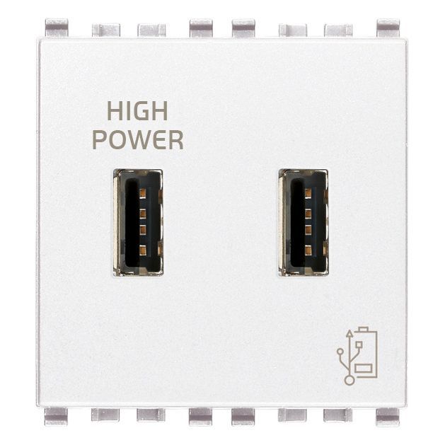 Vimar Eikon 2-Port USB Supply Unit, 5V, 2 Modules, Flush-Mounted — Quality Boat Parts
