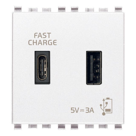 Vimar Eikon 2-Port USB Supply Unit, 5V, 2 Modules, Flush-Mounted — Quality Boat Parts