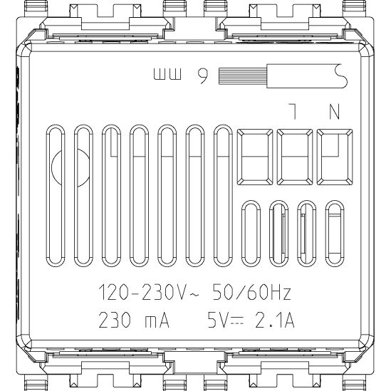 Vimar Eikon 2-Port USB Supply Unit, 5V, 2 Modules, Flush-Mounted — Quality Boat Parts