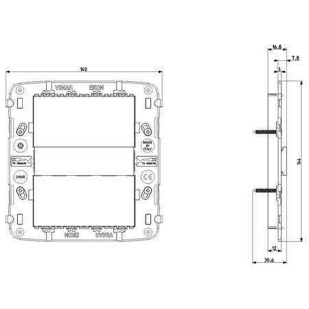Vimar Eikon Mounting Frame and Protection Cover, 8 (4+4)-Module — Quality Boat Parts
