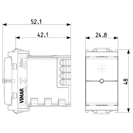 Vimar Idea Master Dimmer, Universal Load, Push Button Control, IP40 — Quality Boat Parts