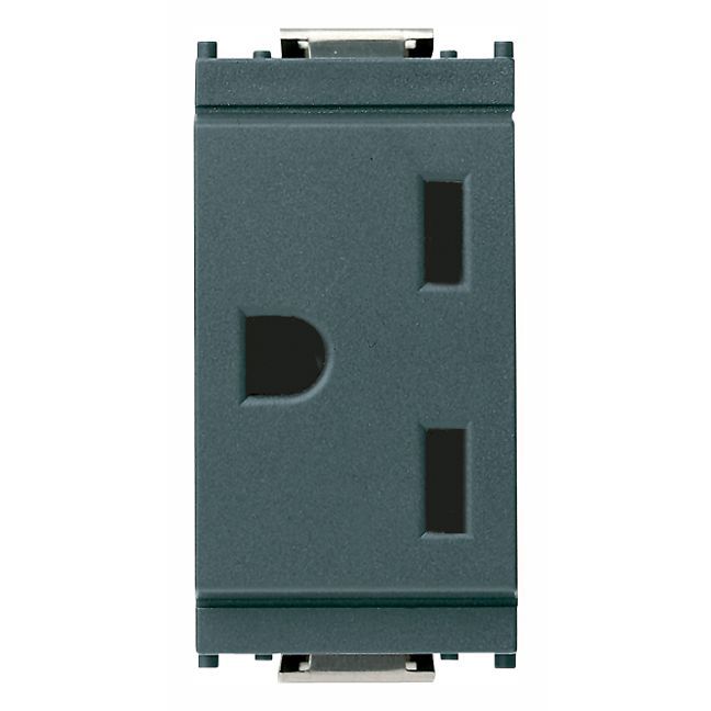 Vimar Idea 2P+E USA Socket Outlet, 15A, 250V, IP20, Flush Mount, Screw Terminal, Halogen-Free Thermoplastic — Quality Boat Parts