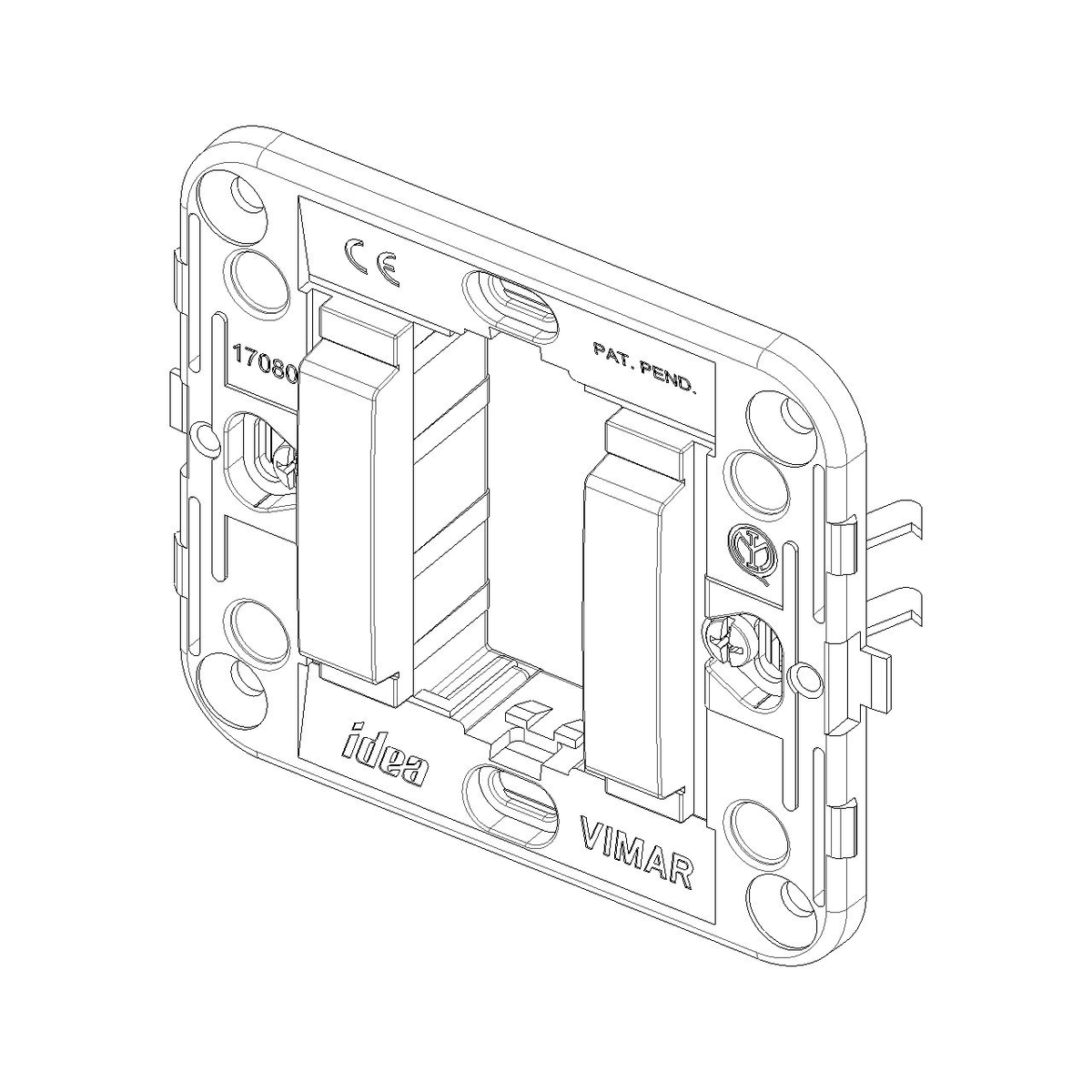 Vimar Idea 1-Module Mounting Frame, Smooth Front, Claws, 60 mm Round Box — Quality Boat Parts
