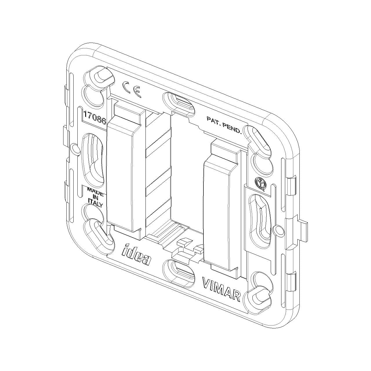 Vimar Idea 17086 1-Module Mounting Frame, For 60 mm or 56x56 mm Flush Boxes, For 09971 Surface Boxes, Smooth Front, Without Screws, Thermoplastic — Quality Boat Parts