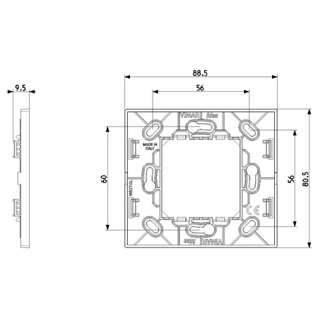 Vimar IDEA RF Device Mounting Frame, 2-Module, For Ocean/Bluetooth/ZigBee Radio Controls — Quality Boat Parts