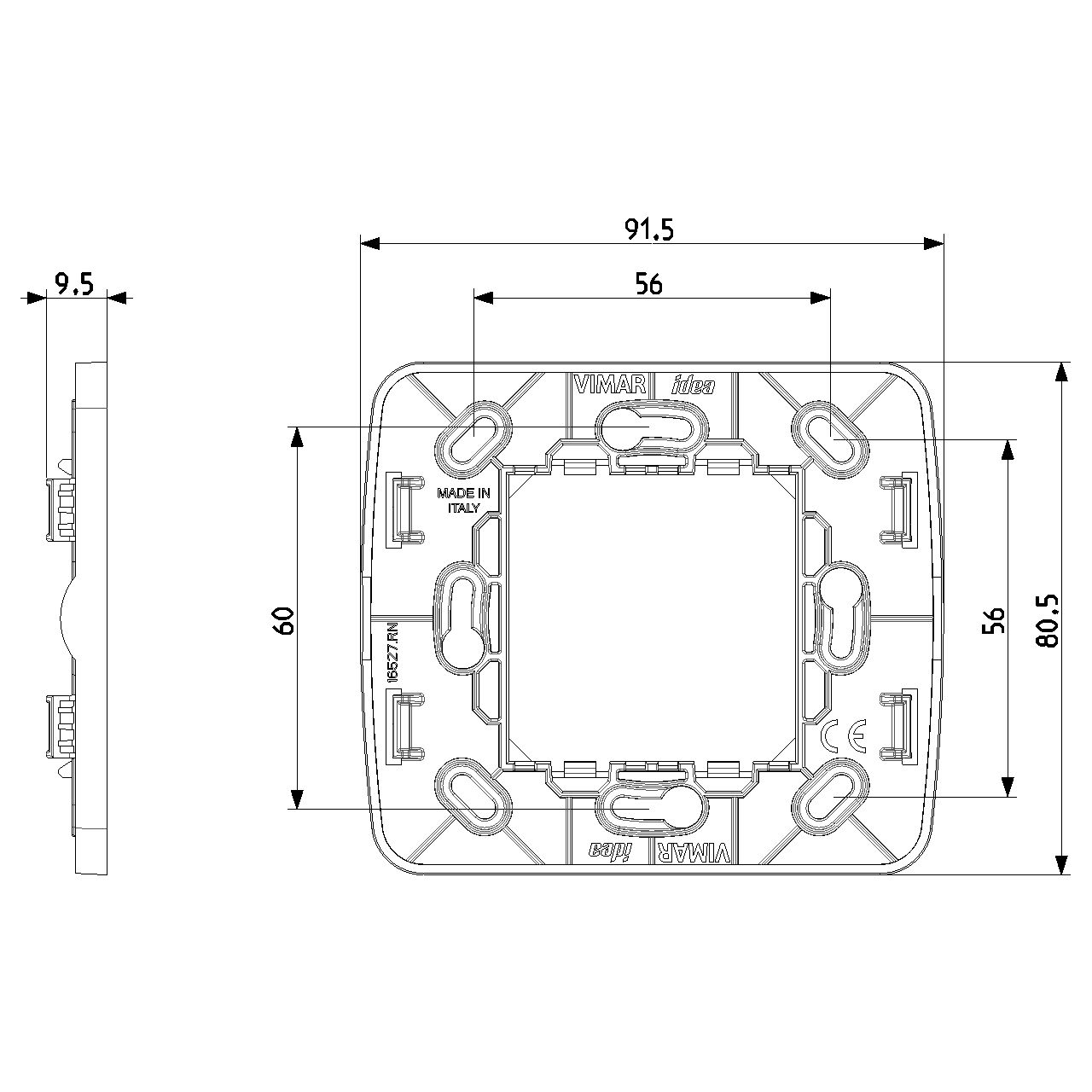 Vimar IDEA RF Device Mounting Frame, 2-Module, For Ocean/Bluetooth/ZigBee Radio Controls — Quality Boat Parts