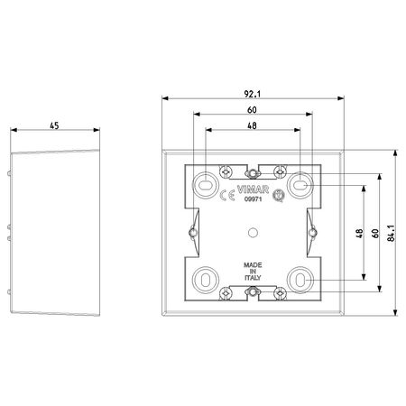 Vimar 09971 Surface Mounting Box, For Idea/Eikon/Plana, 1-2M, 43.5 mm Deep — Quality Boat Parts