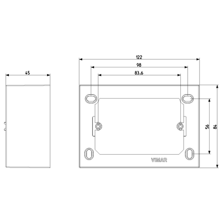 Vimar 09975 Surface Mounting Box, For Eikon/Idea/Plana, 3-Module, 43.5 mm Depth, IP20, Halogen-Free Plastic, 20/25 mm Conduit Inlets, 4 Inlets — Quality Boat Parts