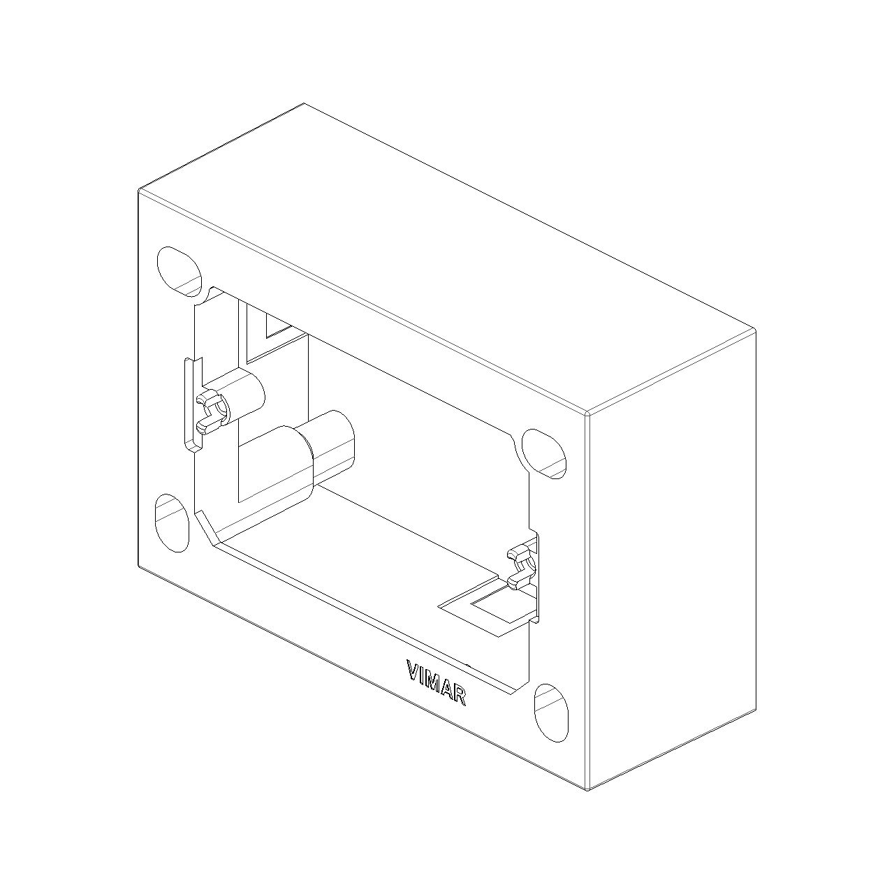 Vimar 09975 Surface Mounting Box, For Eikon/Idea/Plana, 3-Module, 43.5 mm Depth, IP20, Halogen-Free Plastic, 20/25 mm Conduit Inlets, 4 Inlets — Quality Boat Parts