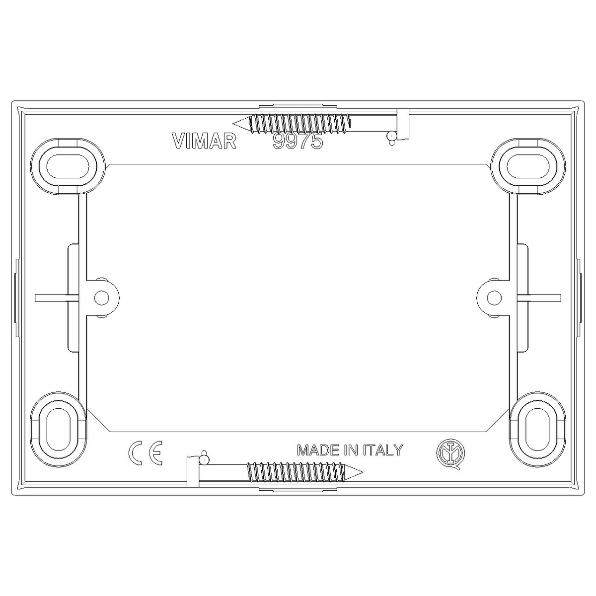 Vimar 09975 Surface Mounting Box, For Eikon/Idea/Plana, 3-Module, 43.5 mm Depth, IP20, Halogen-Free Plastic, 20/25 mm Conduit Inlets, 4 Inlets — Quality Boat Parts