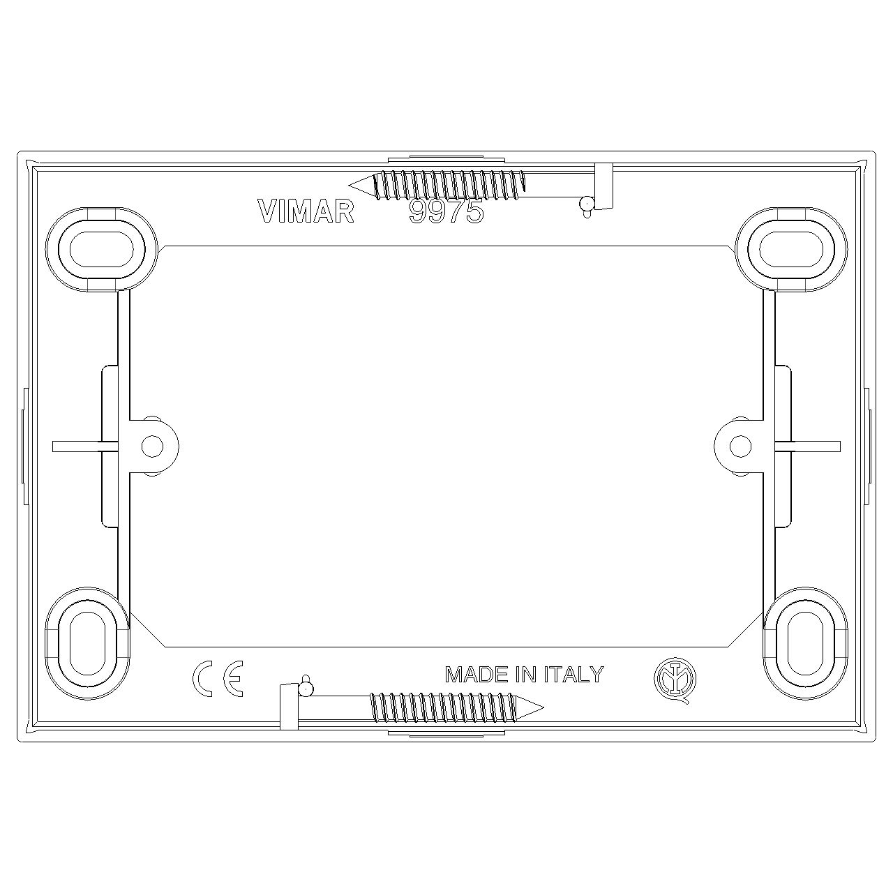 Vimar 09975 Surface Mounting Box, For Eikon/Idea/Plana, 3-Module, 43.5 mm Depth, IP20, Halogen-Free Plastic, 20/25 mm Conduit Inlets, 4 Inlets — Quality Boat Parts