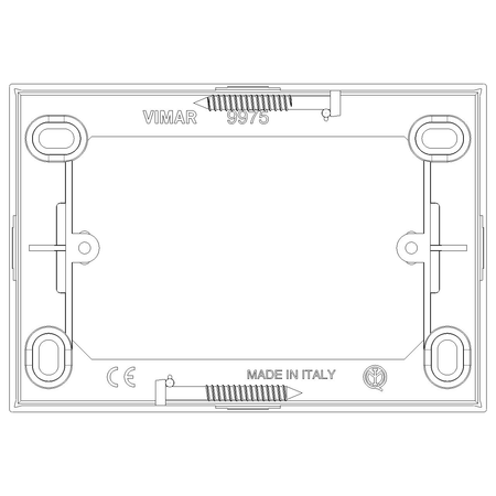 Vimar 09975 Surface Mounting Box, For Eikon/Idea/Plana, 3-Module, 43.5 mm Depth, IP20, Halogen-Free Plastic, 20/25 mm Conduit Inlets, 4 Inlets — Quality Boat Parts