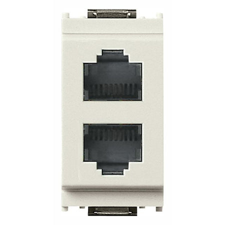 Vimar Idea Double RJ11 Phone Socket, 6P4C, Screw Terminals, IP20 — Quality Boat Parts
