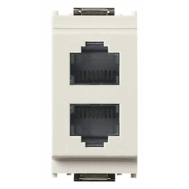 Vimar Idea Double RJ11 Phone Socket, 6P4C, Screw Terminals, IP20 — Quality Boat Parts